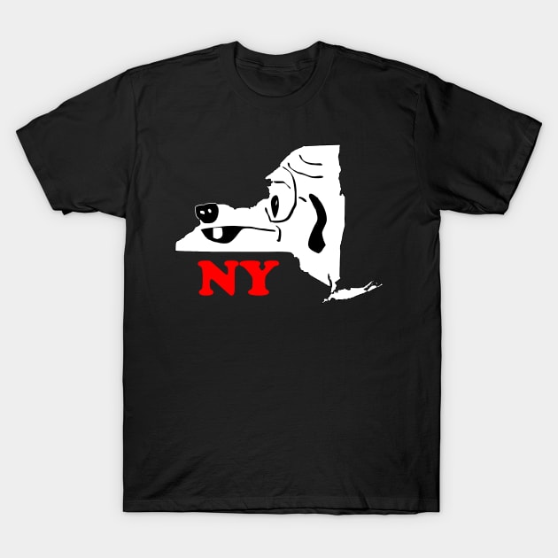 A funny map of New York - 5 T-Shirt by percivalrussell